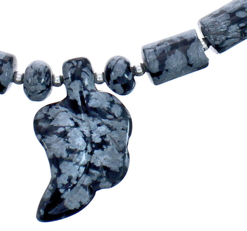 Silver Leaf Agate Bead Necklace KX120888